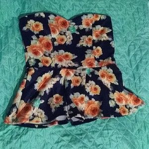 Floral peplum top